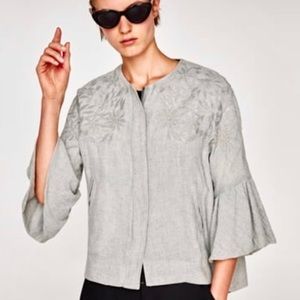 Zara Basic - Outerwear - Embroidered Lightweight Jacket - SZ: M